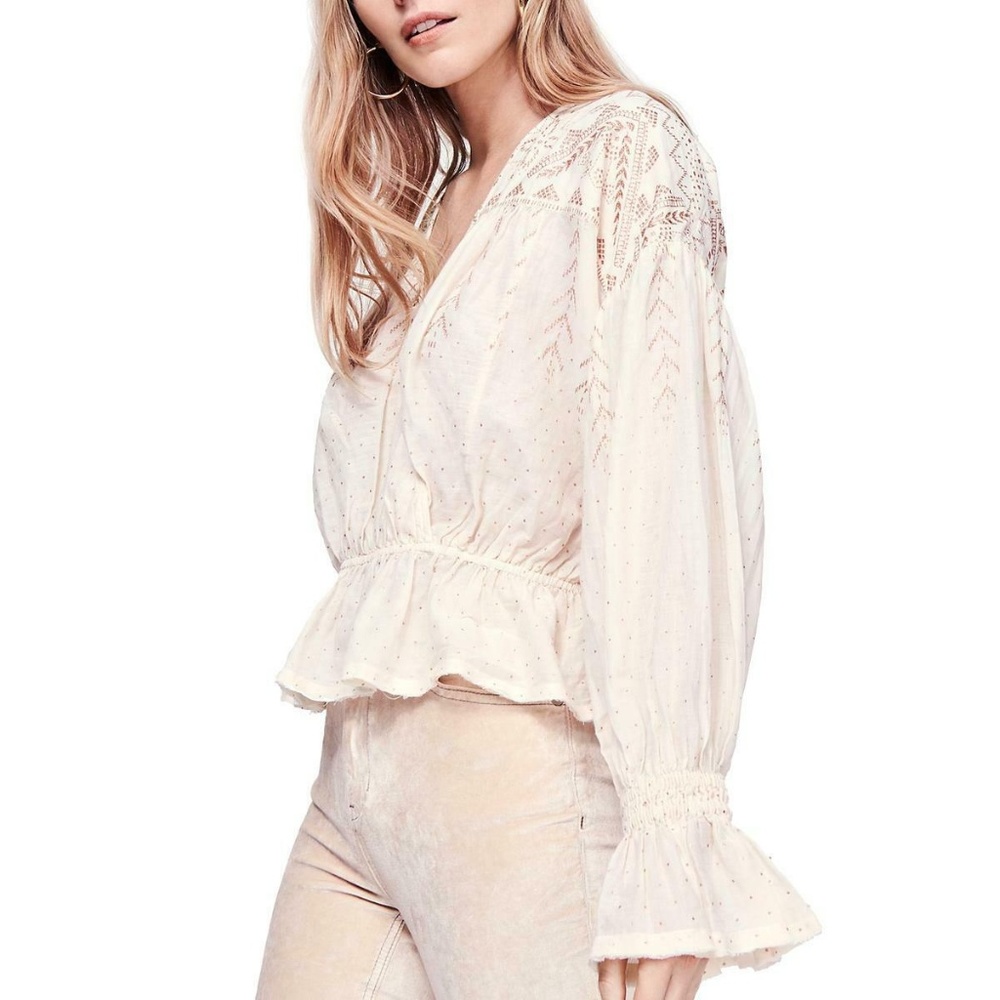 Free People Counting Stars Metallic Top Medium NWT